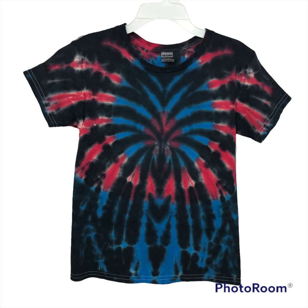 New KIDS Tie-Dye T-Shirt | Red/Blue/Black | XS